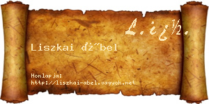 Liszkai Ábel névjegykártya