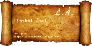 Liszkai Ábel névjegykártya