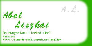abel liszkai business card